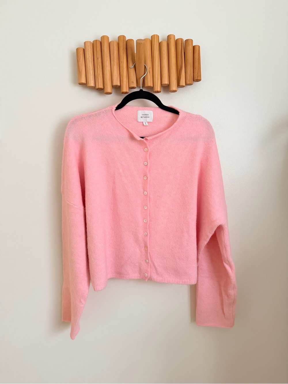 Things Between Piper Pink Button-Front Women's Sweater